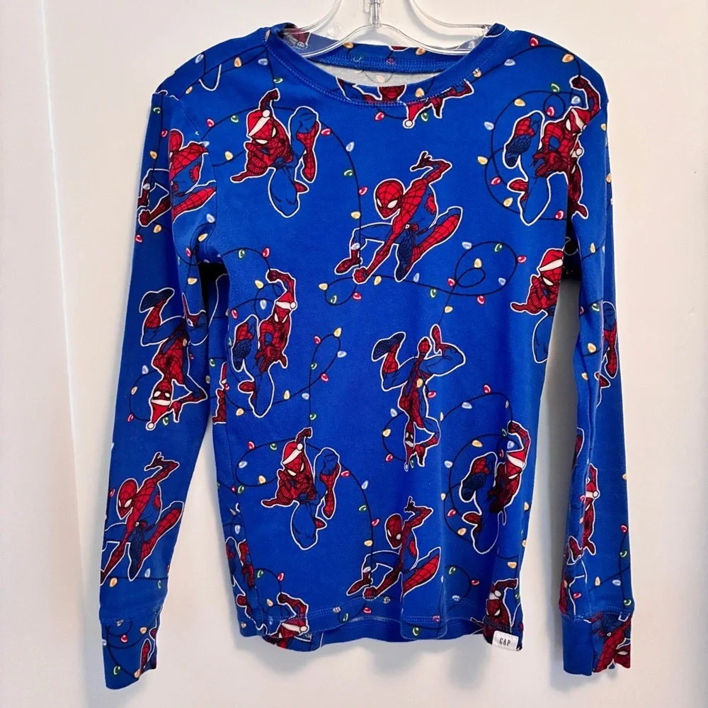 Gap Kids Marvel Organically Grown Cotton Santa Hat Spider-Man PJ Set Size 12